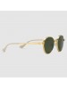 Gucci Round-frame gold and green sunglasses