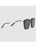 Gucci Square acetate and metal sunglasses