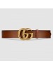 Gucci Camarel Leather Belt With Double G Buckle