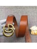 Gucci Camarel Leather Belt With Double G Buckle