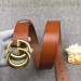 Gucci Camarel Leather Belt With Double G Buckle