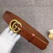Gucci Camarel Leather Belt With Double G Buckle
