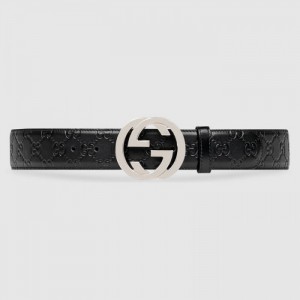 Gucci Signature leather black belt