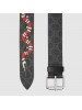 Gucci black GG Supreme belt with Kingsnake print