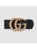 Gucci Wide leather belt with pearl Double 453261