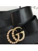 Gucci Wide leather belt with pearl Double 453261