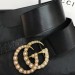 Gucci Wide leather belt with pearl Double 453261