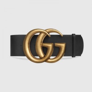 Gucci 7cm(2.75") Wide Leather Belt With Double G