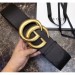 Gucci 7CM(2.75") Wide Leather Belt With Double G