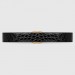 Gucci GG Marmont black caiman belt with shiny buckle