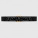 Gucci GG Marmont black caiman belt with shiny buckle