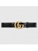 Gucci GG Marmont black caiman belt with shiny buckle