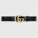 Gucci GG Marmont black caiman belt with shiny buckle