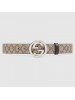 Gucci Beige/ebony GG Supreme canvas belt with G buckle