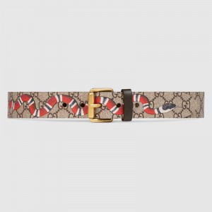 Gucci GG Supreme belt with Kingsnake print