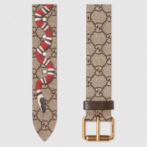 Gucci GG Supreme belt with Kingsnake print