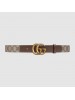 GG Beige/ebony GG Supreme and brown leather belt with Double G buckle