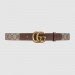 GG Beige/ebony GG Supreme and brown leather belt with Double G buckle
