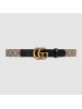 GG Beige/ebony GG Supreme and black leather belt with Double G buckle