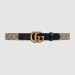 GG Beige/ebony GG Supreme and black leather belt with Double G buckle