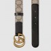 GG Beige/ebony GG Supreme and black leather belt with Double G buckle