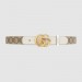 Gucci GG thin Marmont White leather details belt