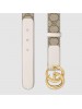 Gucci GG thin Marmont White leather details belt