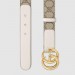 Gucci GG thin Marmont White leather details belt