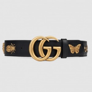 Gucci Black Leather Belt With Animal Studs