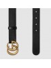 Gucci Black Leather belt with Double G buckle