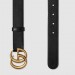 Gucci Black Leather belt with Double G buckle