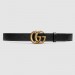 Gucci Black Leather belt with Double G buckle