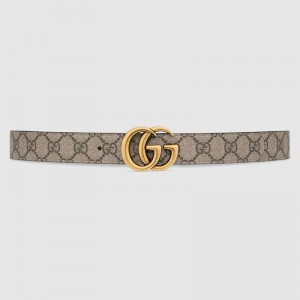 Gucci GG Marmont reversible white leather belt