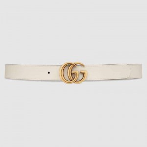 Gucci GG Marmont reversible white leather belt