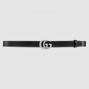 Gucci GG Marmont thin black leather belt