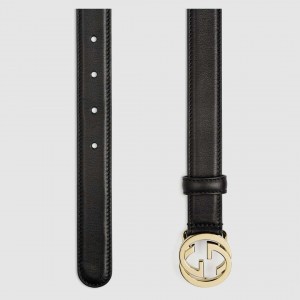 Gucci Leather belt with interlocking G buckle