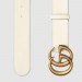 Gucci white Leather belt with Double G buckle