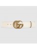 Gucci white Leather belt with Double G buckle