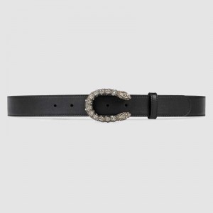 Gucci Leather belt with crystal Dionysus buckle