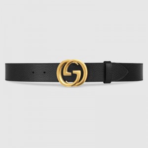 Gucci Leather belt with interlocking G buckle 474347