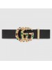 Gucci Leather belt with crystal Double G buckle