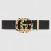 Gucci Leather belt with crystal Double G buckle